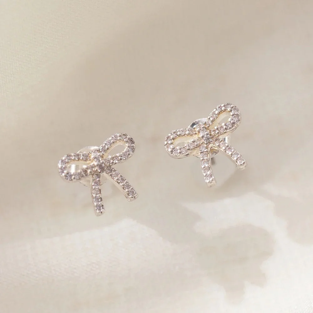 Hillberg & Berk The Jilly Box Silver Bow Stud Earrings